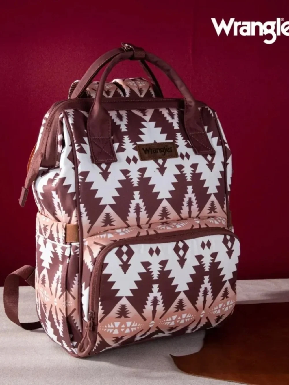 Wrangler Aztec Printed Callie Backpack - Brown